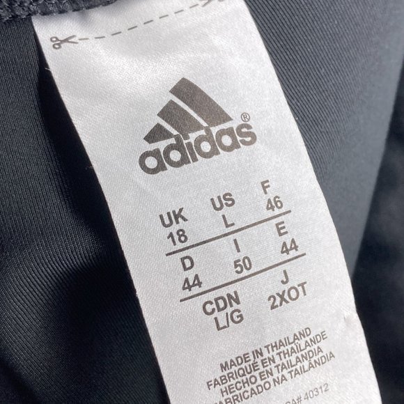 Adidas Large L Black‎ 3 Stripes Cropped Capri Yoga Running Climalite Leggings - Picture 3 of 4